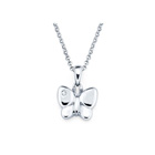 Butterfly Pendant - Diamond Girls Necklace - Sterling Silver Rhodium