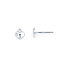Heart Lock Diamond Earrings for Girls and Baby - Sterling Silver Rhodium Earrings with Push-Back Posts - BEST SELLER