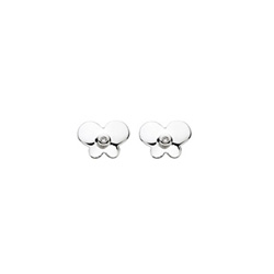Butterfly Diamond Earrings for Girls and Baby - Sterling Silver Rhodium Earrings with Push-Back Posts/