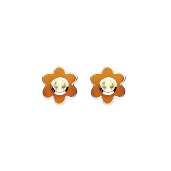 Citrine Adorable Flower Girls Earrings - November Birthstone