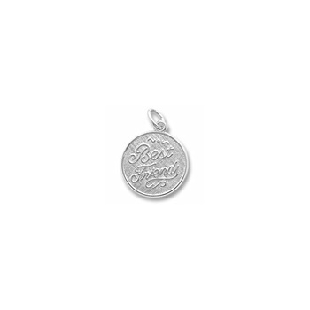 Rembrandt Sterling Silver Best Friends Charm – Engravable on back - Add to a bracelet or necklace