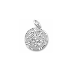 Rembrandt Sterling Silver Best Friends Charm – Engravable on back - Add to a bracelet or necklace/