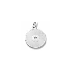 Rembrandt Sterling Silver Compact Disc Charm – Engravable on back - Add to a bracelet or necklace/
