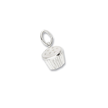 Rembrandt Sterling Silver Cupcake Charm (White Frosting) - Add to a bracelet or create a custom charm pendant necklace