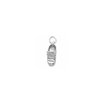 Rembrandt Sterling Silver Baby Shoe Charm – Engravable on back - Add to a bracelet or necklace