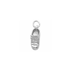 Rembrandt Sterling Silver Baby Shoe Charm – Engravable on back - Add to a bracelet or necklace/