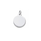 Rembrandt Sterling Silver Small Round Charm (Classic Series) – Engravable on front and back - Add to a bracelet or necklace - BEST SELLER
