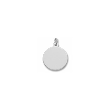 Rembrandt Sterling Silver Medium Round Charm (35 Series) – Engravable on front and back - Add to a bracelet or necklace - BEST SELLER