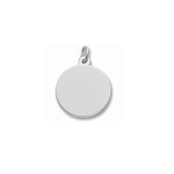 Rembrandt Sterling Silver Medium Round Charm (35 Series) – Engravable on front and back - Add to a bracelet or necklace - BEST SELLER/