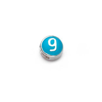 Letter g - Blue and Pink Kids Alphabet Letter Charm Bead - High-Polished Sterling Silver Rhodium - Add to a bracelet or necklace