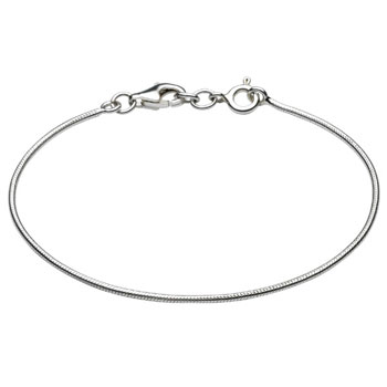 Size 7" Sterling Silver Rhodium Girls Bracelet Chain - Beads not included - Add Beads to Create a Custom Beaded Bracelet - Includes Chain Only 