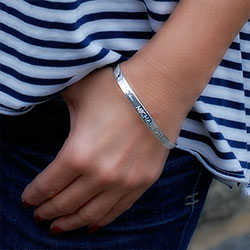 Quotations from the Heart™ - Sterling Silver Engravable Teen's / Woman's Cuff Bracelet - Size 7