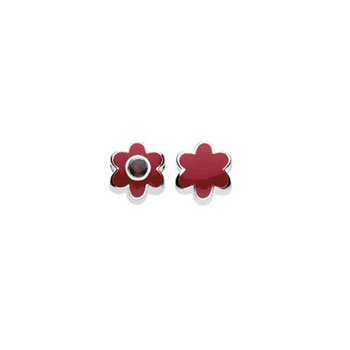 January Garnet Birthstone Charm Bead - High-Polished Sterling Silver Rhodium - Add to a bracelet or necklace