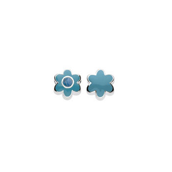 December Turquoise Birthstone Charm Bead - High-Polished Sterling Silver Rhodium - Add to a bracelet or necklace