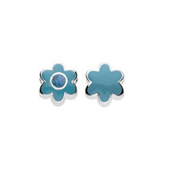 December Turquoise Birthstone Charm Bead - High-Polished Sterling Silver Rhodium - Add to a bracelet or necklace/