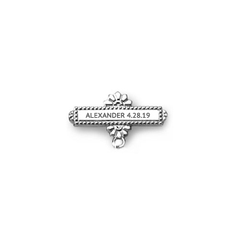 Add Your Own Charm - Custom Christening / Baptism Pin - Sterling Silver