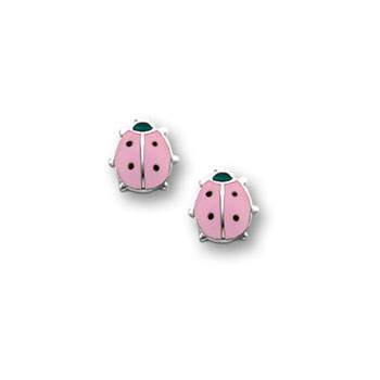 Pink Ladybug Earrings
