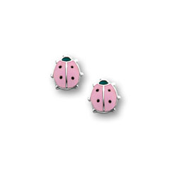 Pink Ladybug Earrings/