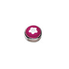 Flower Round Charm Bead - High-Polished Sterling Silver Rhodium - Add to a bracelet or necklace