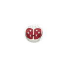 Ladybug Charm Bead - High-Polished Sterling Silver Rhodium - Add to a bracelet or necklace
