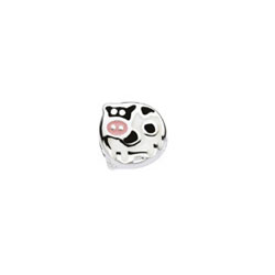 Cow Charm Bead - High-Polished Sterling Silver Rhodium - Add to a bracelet or necklace/