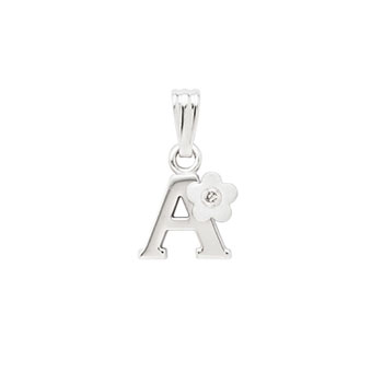 Initial Necklace for Little Girl - Letter A - Sterling Silver