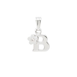 Initial Necklace for Little Girl - Letter B - Sterling Silver/