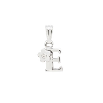 Initial Necklace for Little Girl - Letter E - Sterling Silver