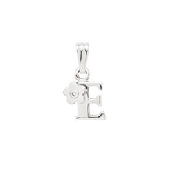Initial Necklace for Little Girl - Letter E - Sterling Silver/