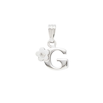 Initial Necklace for Little Girl - Letter G - Sterling Silver