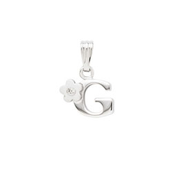 Initial Necklace for Little Girl - Letter G - Sterling Silver/