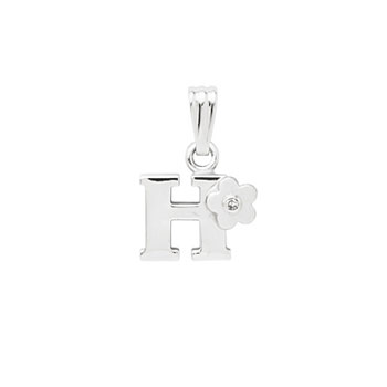 Initial Necklace for Little Girl - Letter H - Sterling Silver
