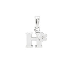 Initial Necklace for Little Girl - Letter H - Sterling Silver/