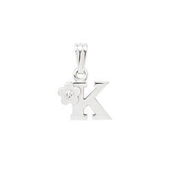 Initial Necklace for Little Girl - Letter K - Sterling Silver/
