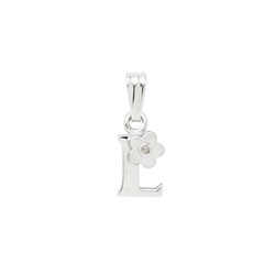 Initial Necklace for Little Girl - Letter L - Sterling Silver/