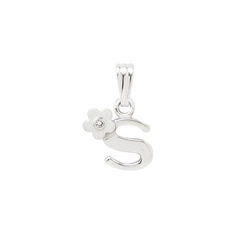 Initial Necklace for Little Girl - Letter S - Sterling Silver