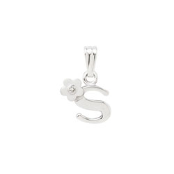 Initial Necklace for Little Girl - Letter S - Sterling Silver/