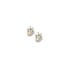 April Birthstone 14K Yellow Gold Screw Back Earrings for Babies & Toddlers - 3mm Genuine White Topaz Gemstone - Safety threaded screw back post