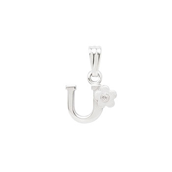 Initial Necklace for Little Girl - Letter U - Sterling Silver