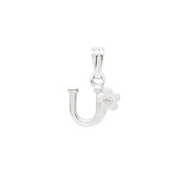 Initial Necklace for Little Girl - Letter U - Sterling Silver/