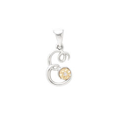Initial Necklace - Letter E - Sterling Silver / 14K Gold/