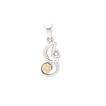 Initial Necklace - Letter I - Sterling Silver / 14K Gold