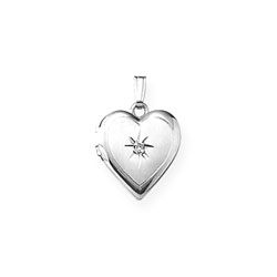 Emily Silver Diamond Heart Locket/