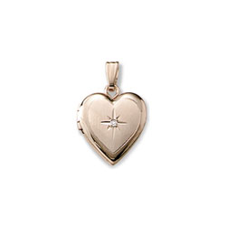 Amelia Gold Diamond Heart Locket/