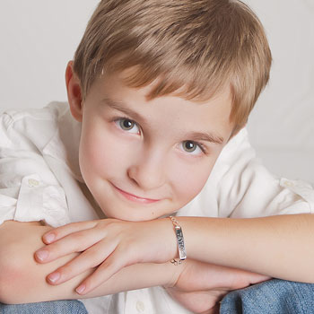 Boy's Jewelry Favorite - Boys Personalized Silver Bracelet - Engravable on front and back - Size 6" (3 - 9 years)