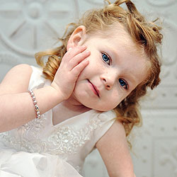 Charlotte Grace - Personalized Baby Bracelet - Fine Cultured Pearls/