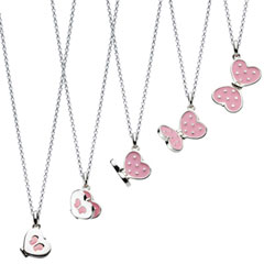 Beautiful Butterfly Heart Locket - Sterling Silver Rhodium Girls Enameled Butterfly Locket Necklace - Includes 14-inch chain/